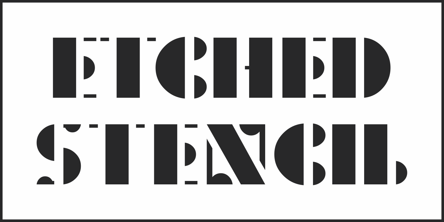Example font Etched Stencil JNL #5